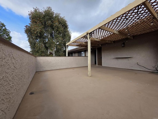 view of patio with a pergola