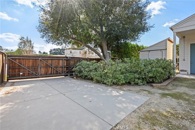 view of patio / terrace with a gate and fence