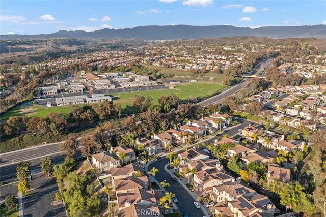 bird's eye view featuring a mountain view