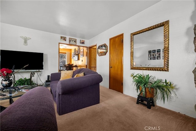 living room featuring carpet flooring