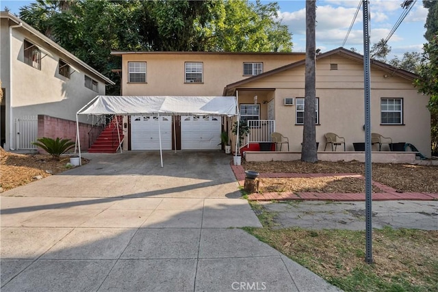 view of front property with a garage