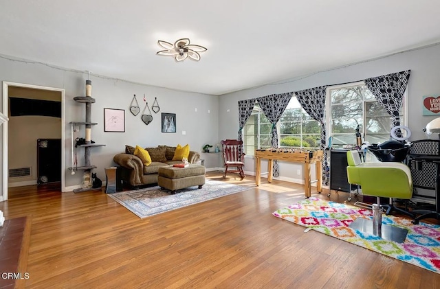 living room featuring wood-type flooring