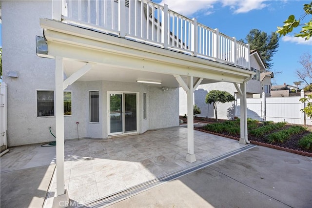 view of patio / terrace with a balcony