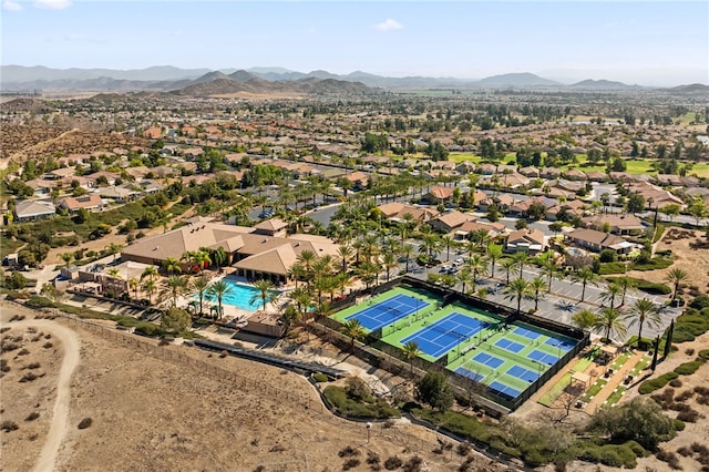 bird's eye view featuring a mountain view