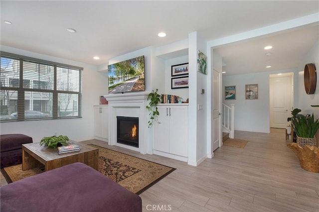 living room featuring light hardwood / wood-style flooring