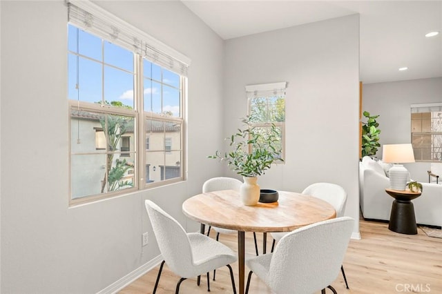 dining room featuring light hardwood / wood-style flooring