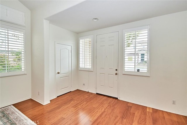 entrance foyer with light wood-type flooring