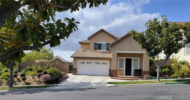 13929 Highlander Rd, La Mirada, CA 90638 - view of front facade with stucco siding, driveway, a garage, and a tiled roof