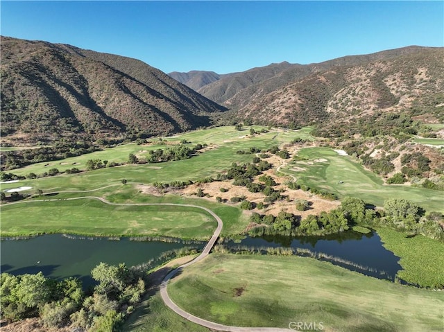 view of mountain feature featuring a water view