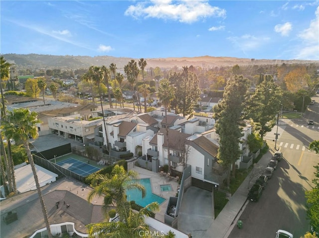 aerial view with a residential view