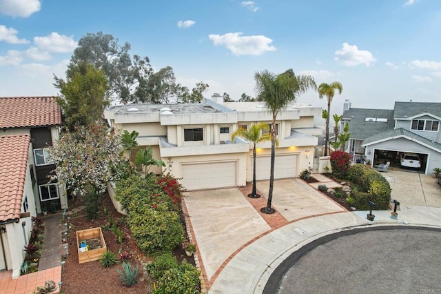 view of property featuring a garage