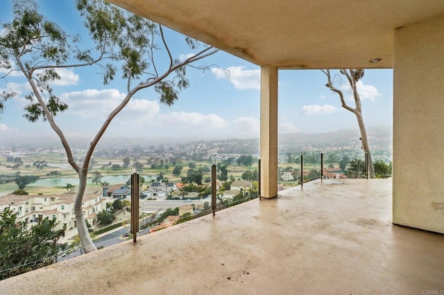 view of patio / terrace with a water view