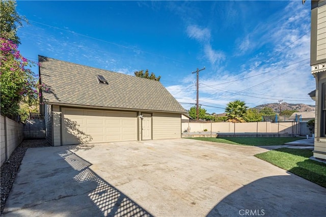 view of garage