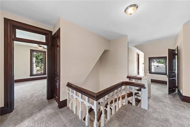 interior space with light colored carpet and a wealth of natural light