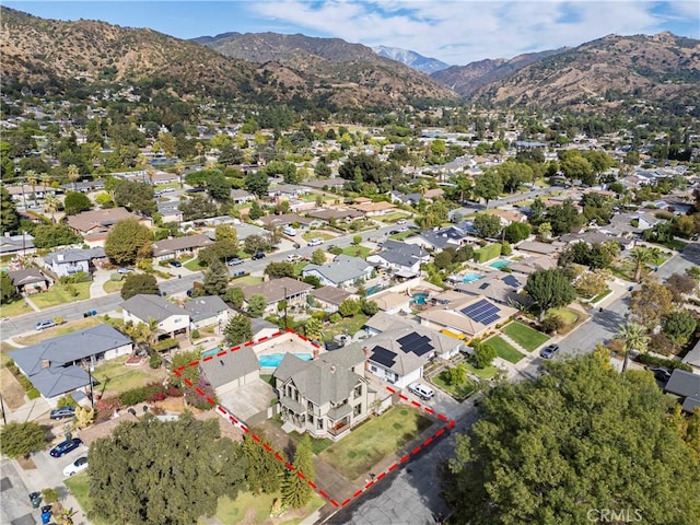 aerial view featuring a mountain view