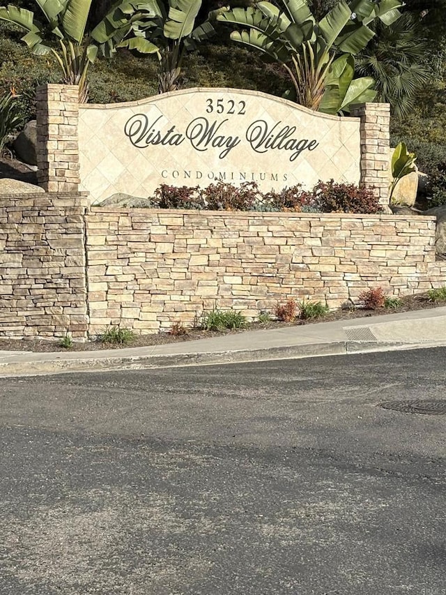 view of community sign