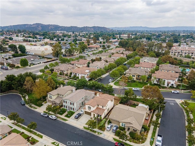 drone / aerial view with a mountain view