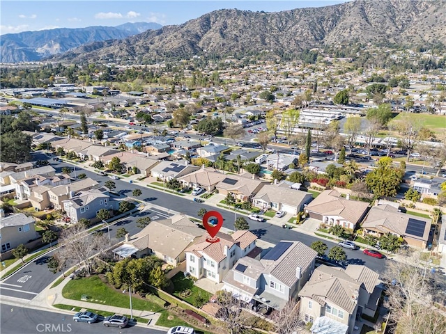 bird's eye view with a mountain view