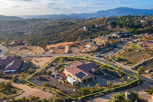 bird's eye view featuring a mountain view