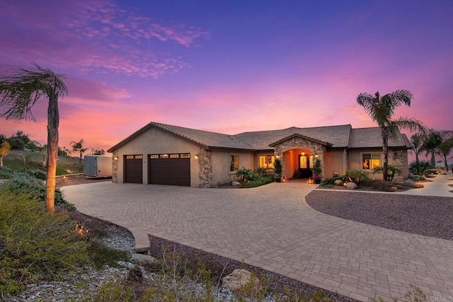 view of front of house featuring a garage