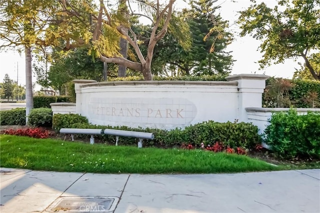 view of community sign