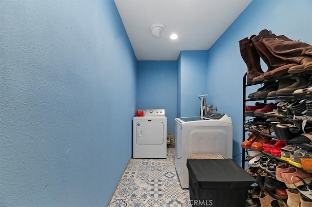 laundry area featuring washing machine and dryer