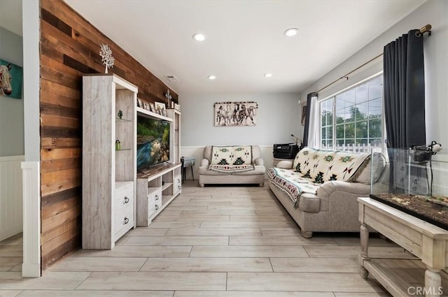 living room featuring light hardwood / wood-style floors