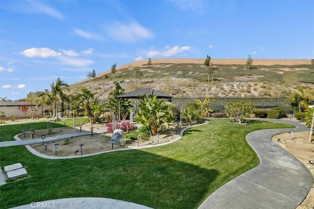 view of yard with a gazebo