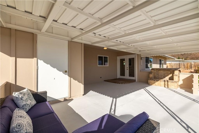 view of patio / terrace with outdoor lounge area and french doors