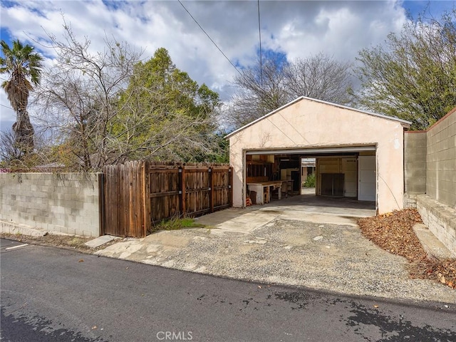 view of garage