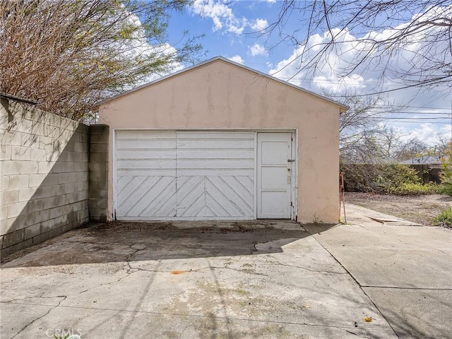 view of garage