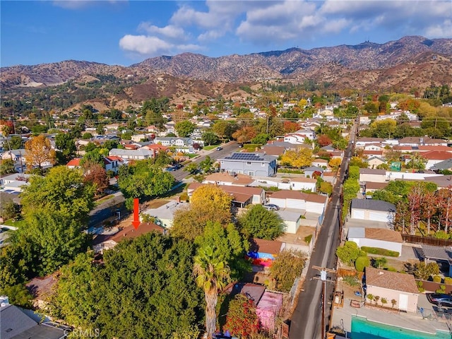 aerial view featuring a mountain view