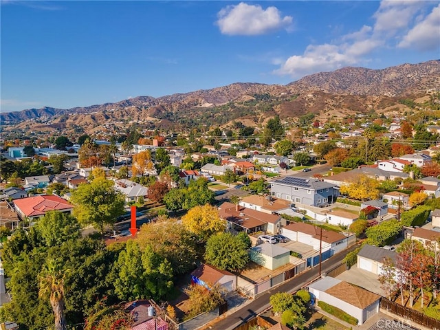 drone / aerial view with a mountain view