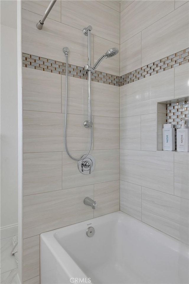 full bathroom featuring shower / washtub combination