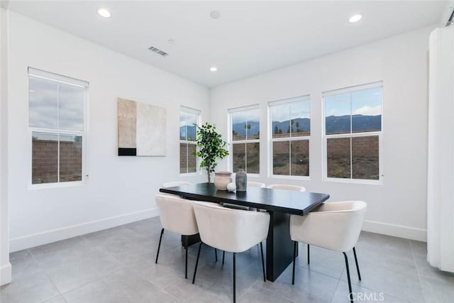 view of tiled dining space