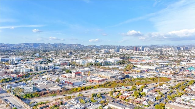 aerial view with a mountain view