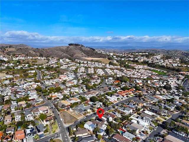 drone / aerial view with a mountain view