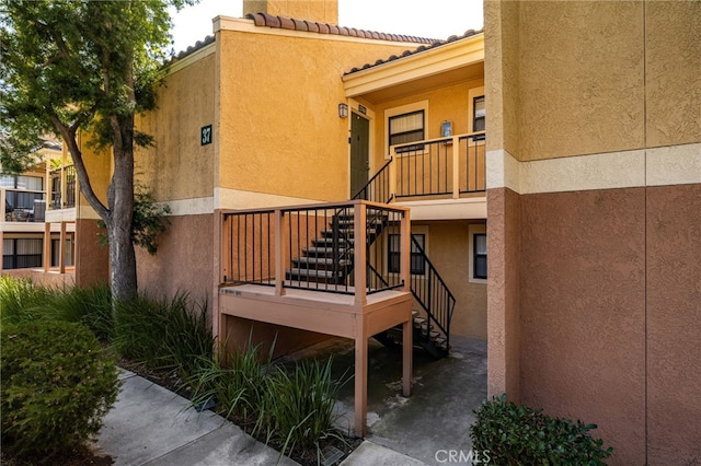 exterior space featuring stairs