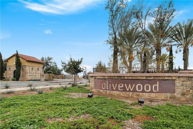 view of community sign