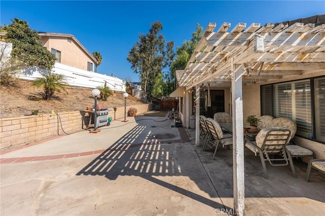 view of patio with a pergola