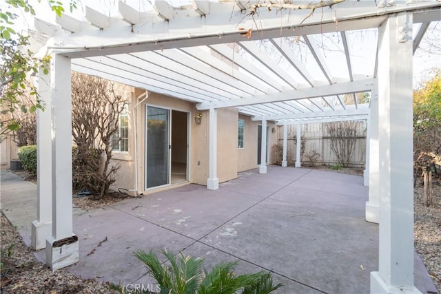 view of patio with a pergola