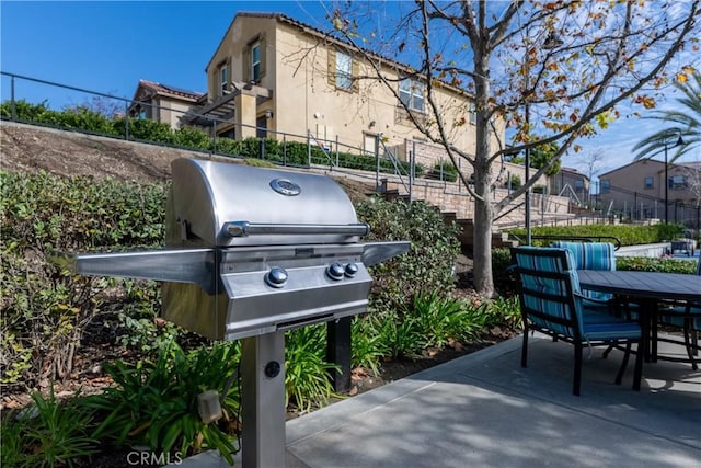 view of patio with area for grilling