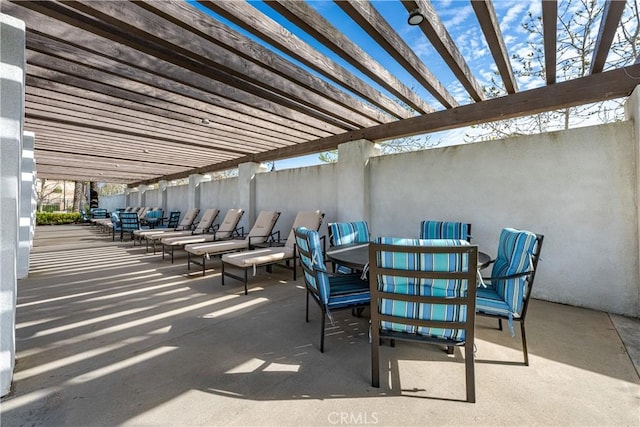 view of patio with a pergola