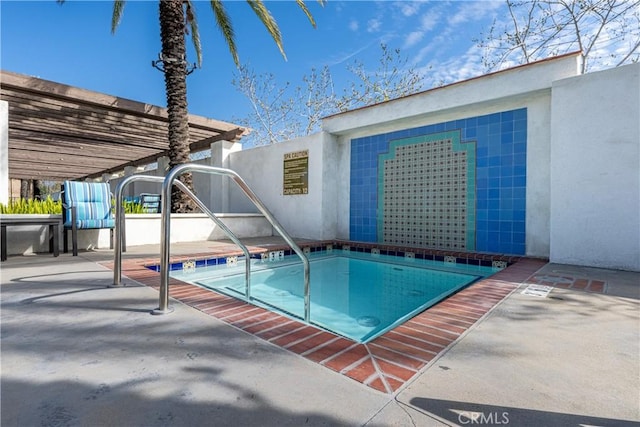 view of swimming pool with a patio