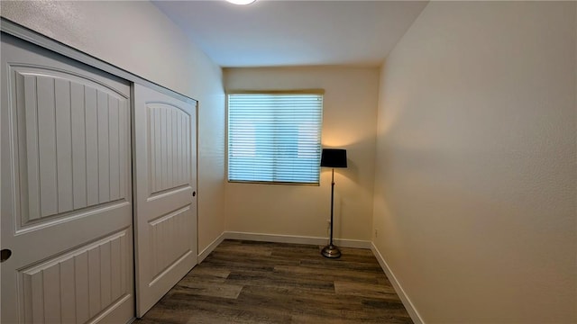 interior space featuring dark wood-type flooring