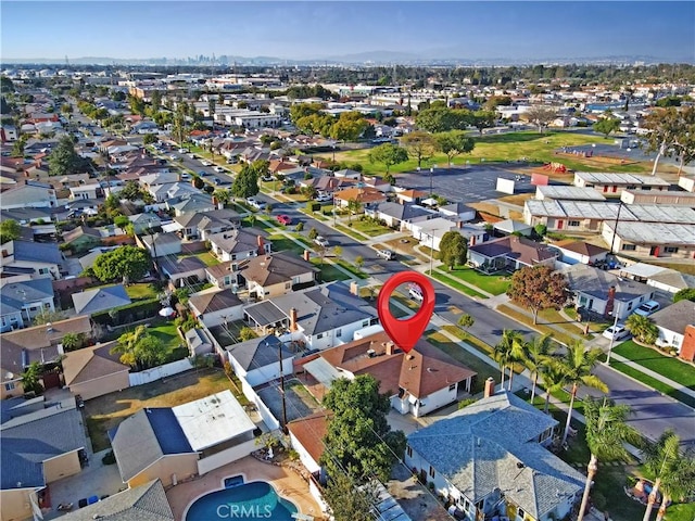 aerial view featuring a residential view