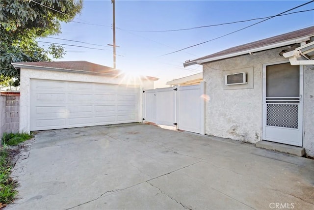 view of detached garage