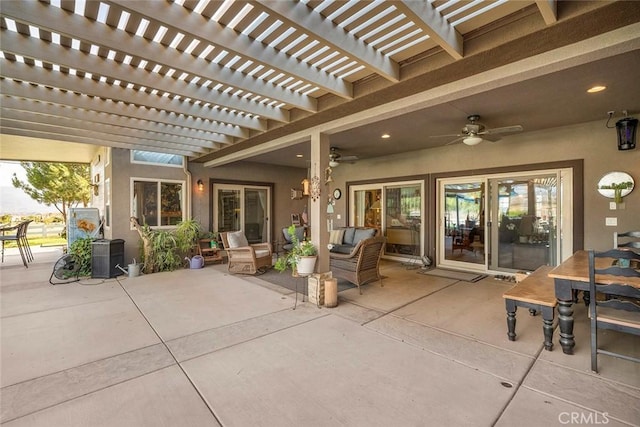 41700 Jojoba Hills Cir, Aguanga, CA 92536 - view of patio / terrace with a pergola and ceiling fan