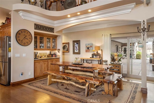 41700 Jojoba Hills Cir, Aguanga, CA 92536 - interior space with crown molding and dark hardwood / wood-style floors