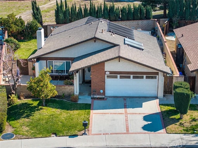 view of front of property with a front lawn